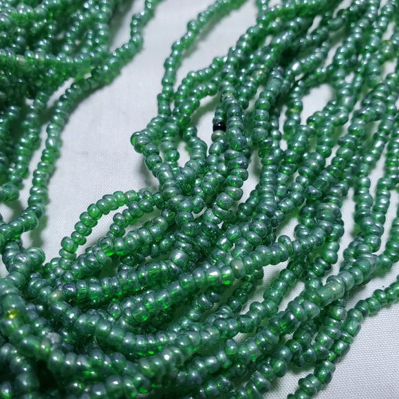 Signature Green seed bead multi strand necklace 18 strand - Picture 4 of 4
